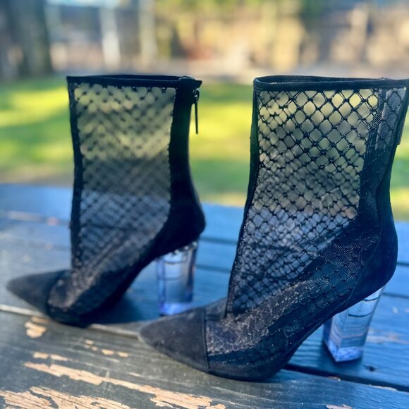 KENDALL + KYLIE Clear-Mesh Bootie Heels — Size 7 M, Super Edgy & Iconic - Picture 4 of 16